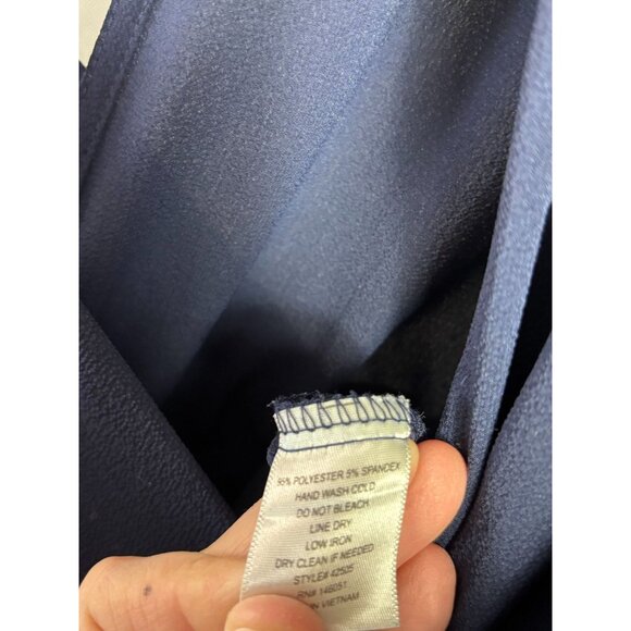 Monteau Womens Navy Jumpsuit Wide Leg Side Slits Elastic Waist V-Neck Stretch Si - Picture 10 of 10